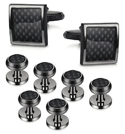 Formal Cufflinks Set with Black Gun Cufflinks