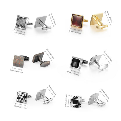12 Pairs Classic Men’s Electroplated Cufflinks