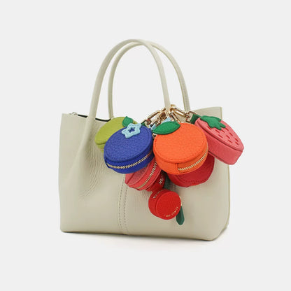 Leather bag pendant - fruit and vegetable series