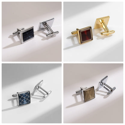 12 Pairs Classic Men’s Electroplated Cufflinks
