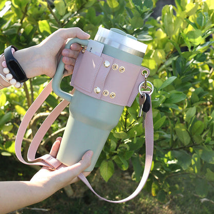 Stanley cup leather crossbody cup bag