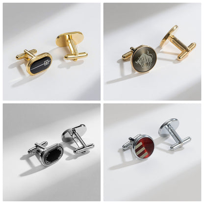 12 Pairs Classic Men’s Electroplated Cufflinks