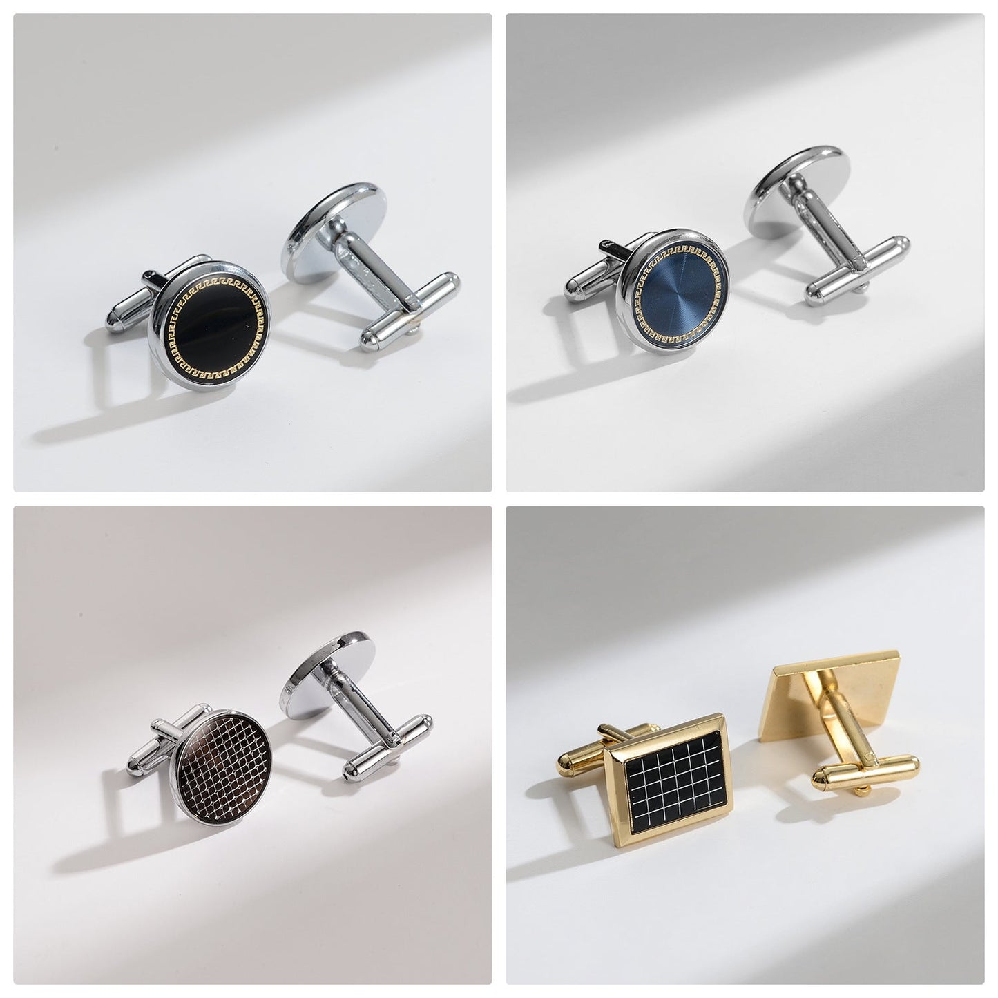 12 Pairs Classic Men’s Electroplated Cufflinks