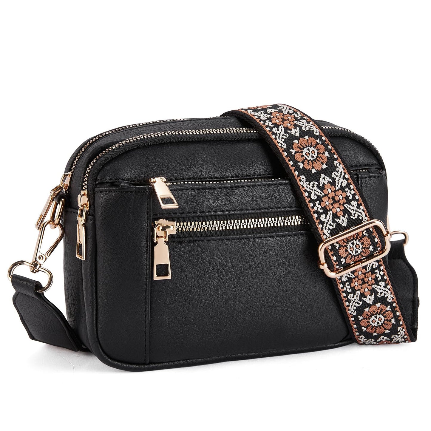 Women's Leather Bag - Color Matching Zipper Bag (12 optional)