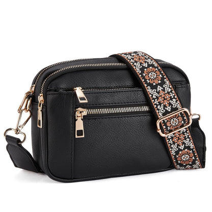 Women's Leather Bag - Color Matching Zipper Bag (12 optional)
