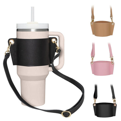 Stanley cup leather crossbody cup bag