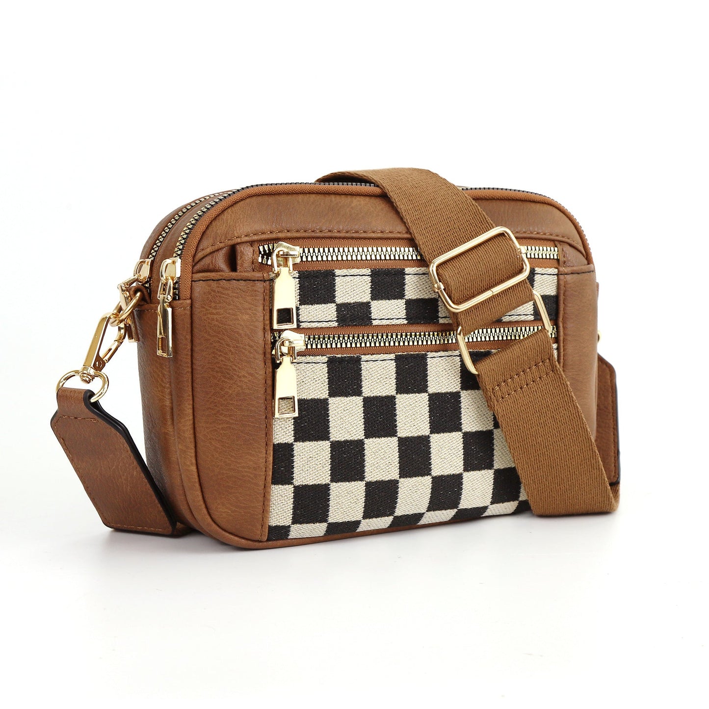 Women's Leather Bag - Color Matching Zipper Bag (12 optional)