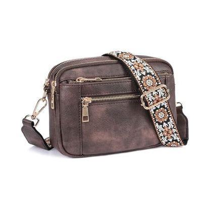 Women's Leather Bag - Color Matching Zipper Bag (12 optional)