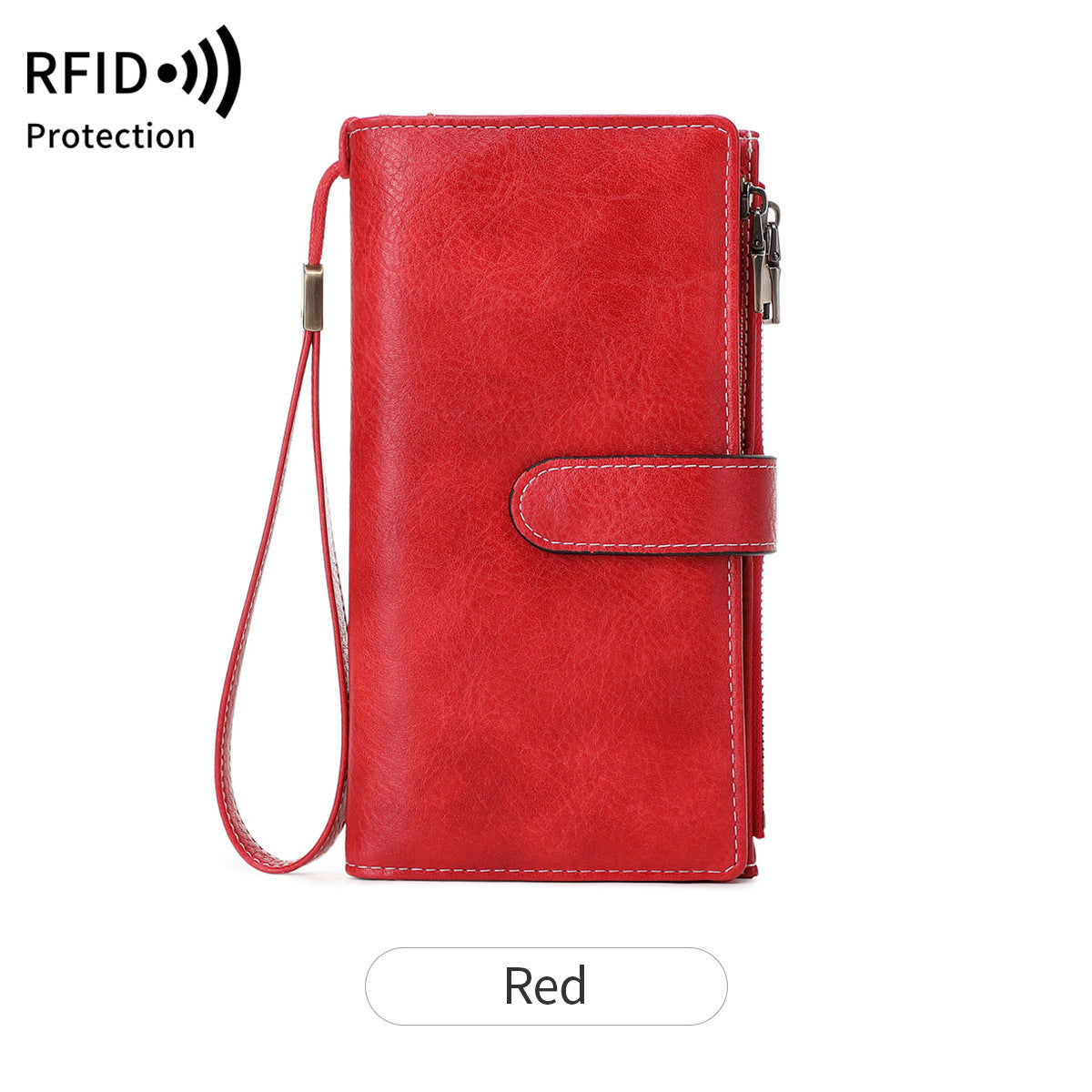 Ladies Leather Bag - Solid Color Clutch Bag