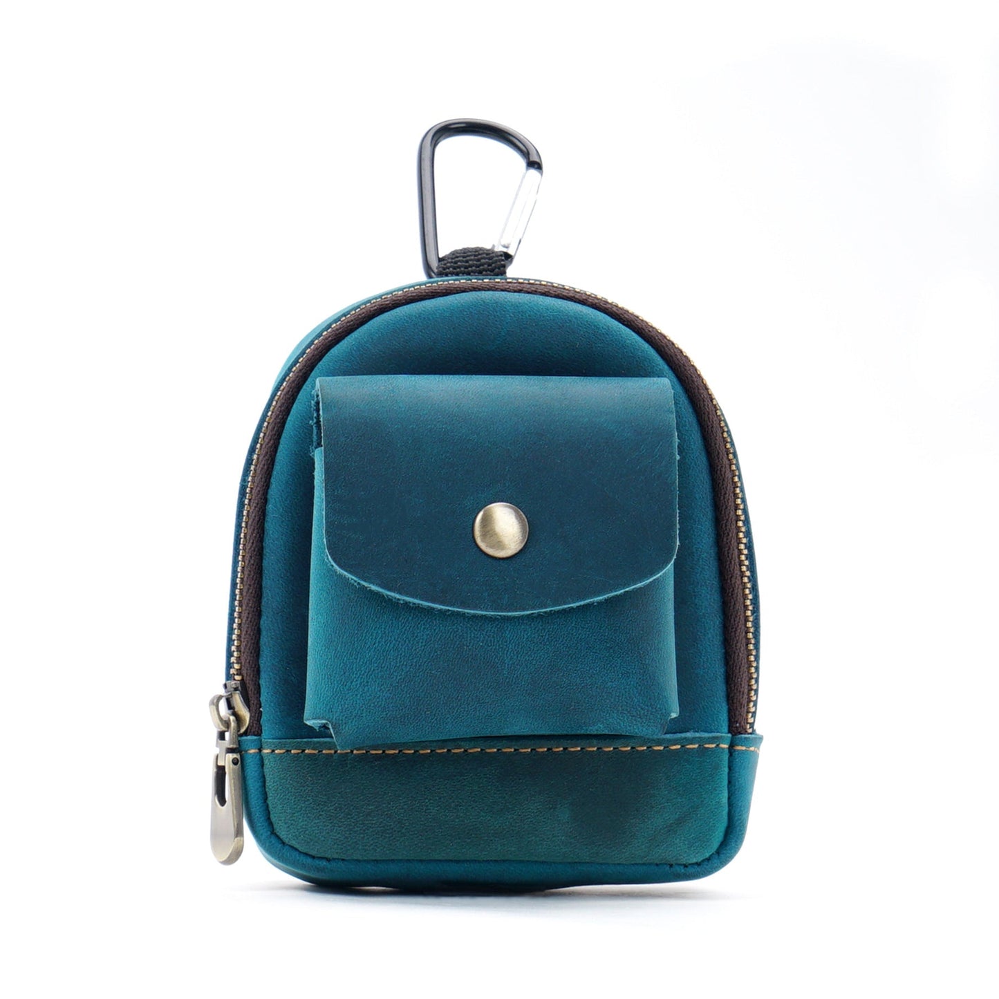 Leather bag pendant - mini schoolbag
