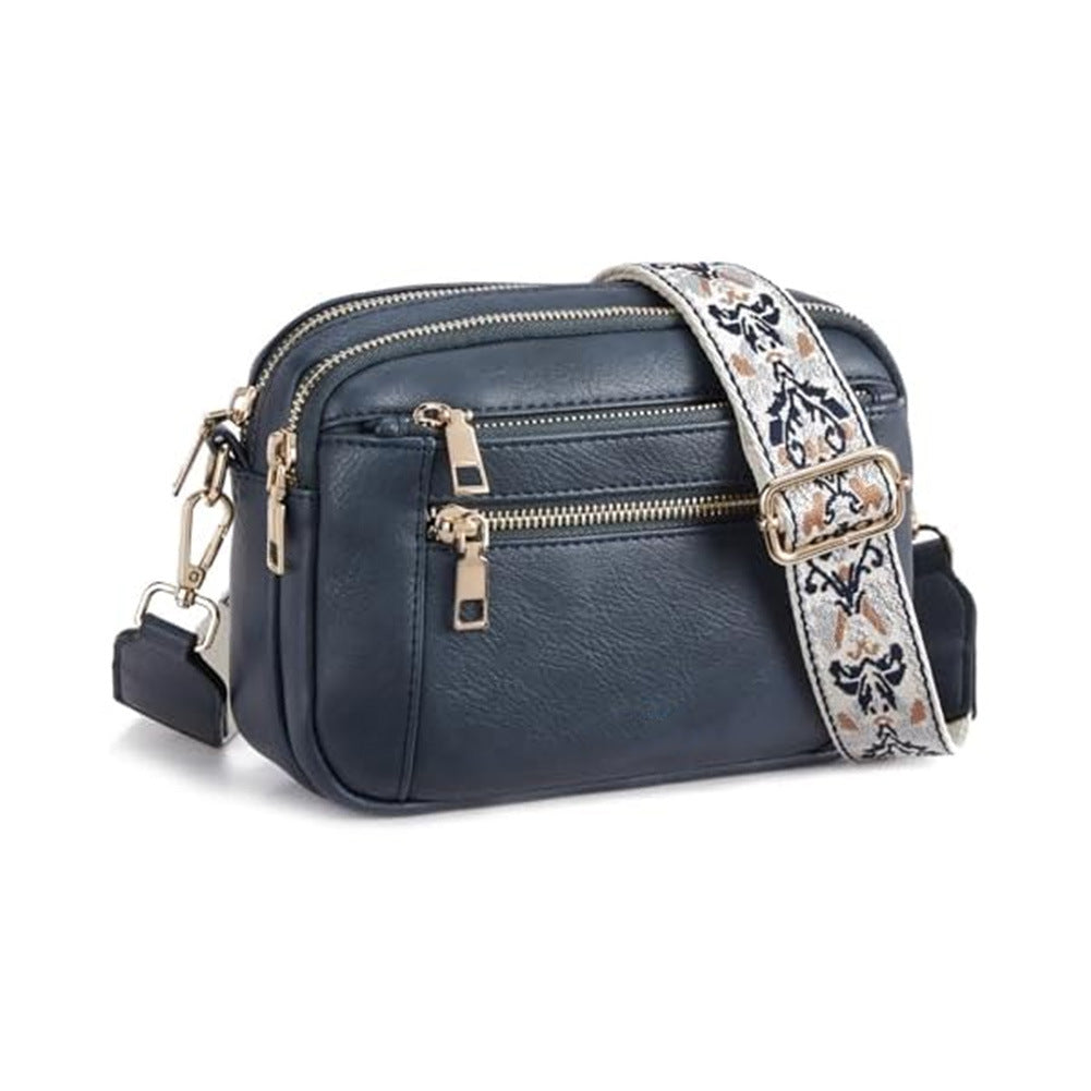 Women's Leather Bag - Color Matching Zipper Bag (12 optional)