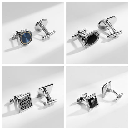 12 Pairs Classic Men’s Electroplated Cufflinks