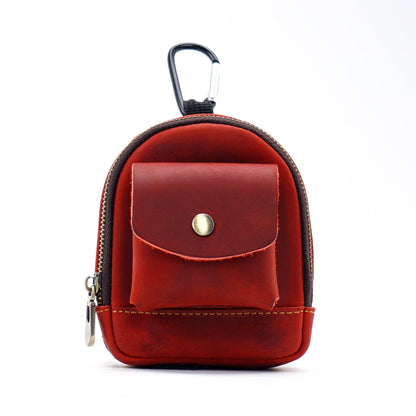 Leather bag pendant - mini schoolbag