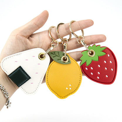 Leather bag pendant - fruit series