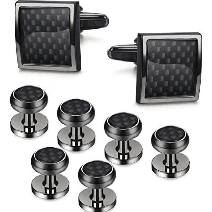 Formal Cufflinks Set with Black Gun Cufflinks