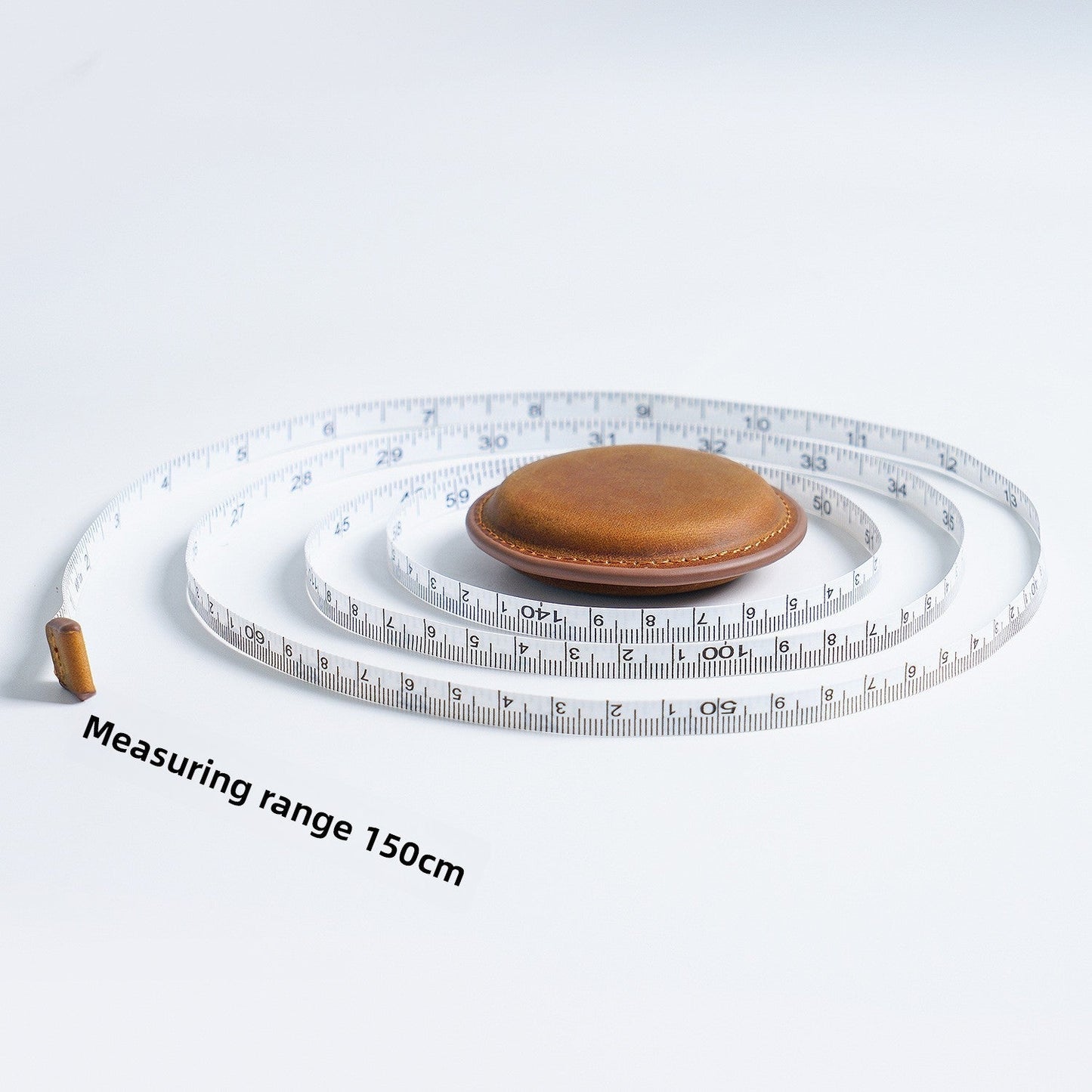 Crazy Horse leather handmade tape measure (solid color/engraved)