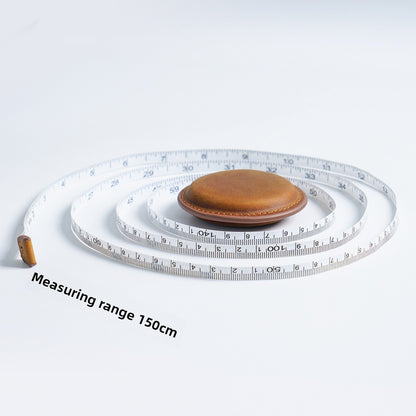 Crazy Horse leather handmade tape measure (solid color/engraved)