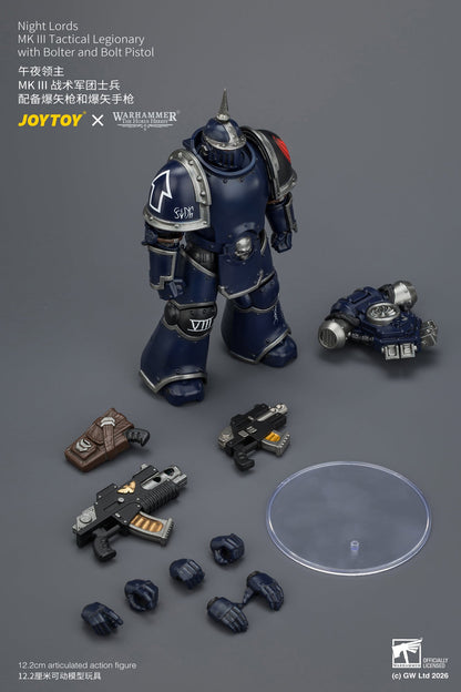 (30/6)Night Lords MKVI Tactical Legionary & MK III Tactical Legionary - "The Horus Heresy" Primarch-Warhammer 40k 1/18 Action Figure By JOYTOY