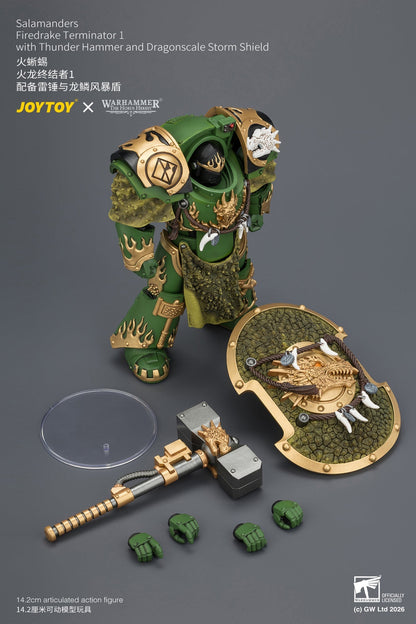 (15/7)Salamanders Firedrake Terminator 1 & Terminator 2 - "The Horus Heresy" Warhammer 40k 1/18 Action Figure By JOYTOY