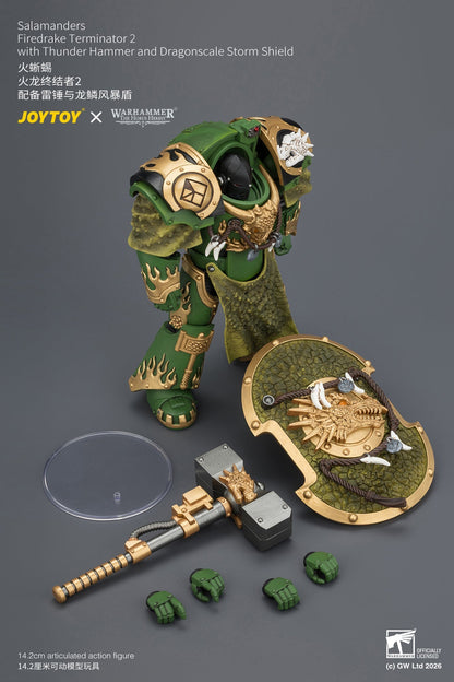 (15/7)Salamanders Firedrake Terminator 1 & Terminator 2 - "The Horus Heresy" Warhammer 40k 1/18 Action Figure By JOYTOY