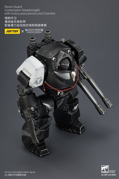 (CUTOFF MAY 1 ) Raven Guard  Contemptor Dreadnought with Gravis autocannon and Chainfist - Warhammer "The Horus Heresy" 1/18 Action Figure By JOYTOY
