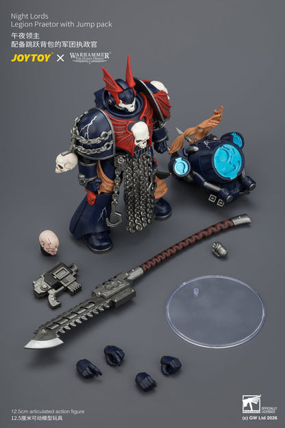 (30/6)Night Lords Legion Praetor with Jump pack - "The Horus Heresy" Primarch-Warhammer 40k 1/18 Action Figure By JOYTOY