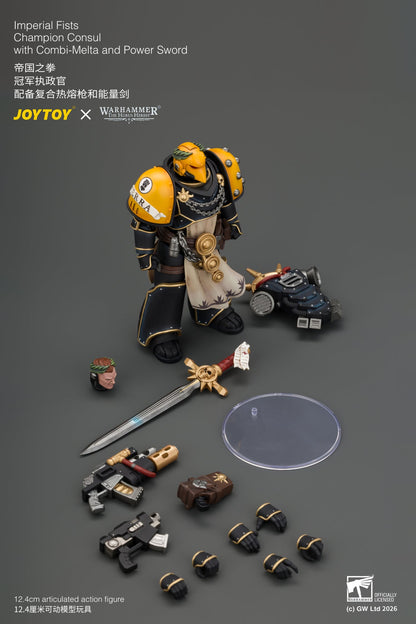 (18/9) Imperial Fists Champion Consul with Combi-Melta and Power Sword - Warhammer "The Horus Heresy" 1/18 Action Figure By JOYTOY