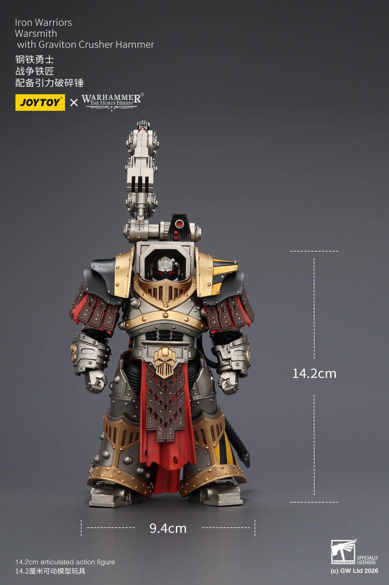 (10/5)Iron Warriors Legion Praevian with Bolt Pistol & Warsmithwith  Graviton Crusher Hammer- "The Horus Heresy” 1/18 Action Figure By JOYTOY