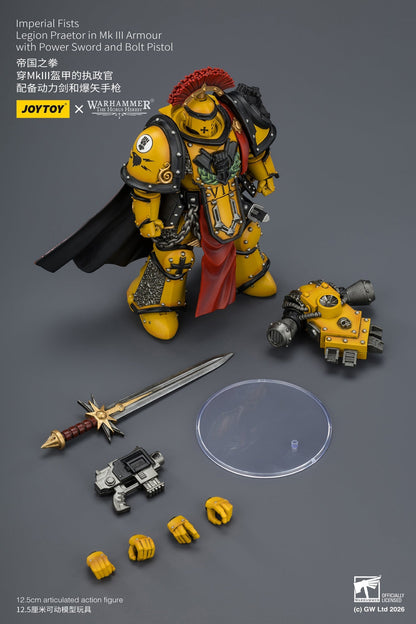(15/6 CUTOFF) Imperial Fists Lord Castellan Evander Garrius & Legion Praetor in Mk III Armour - "The Horus Heresy" Primarch-Warhammer 40k 1/18 Action Figure By JOYTOY
