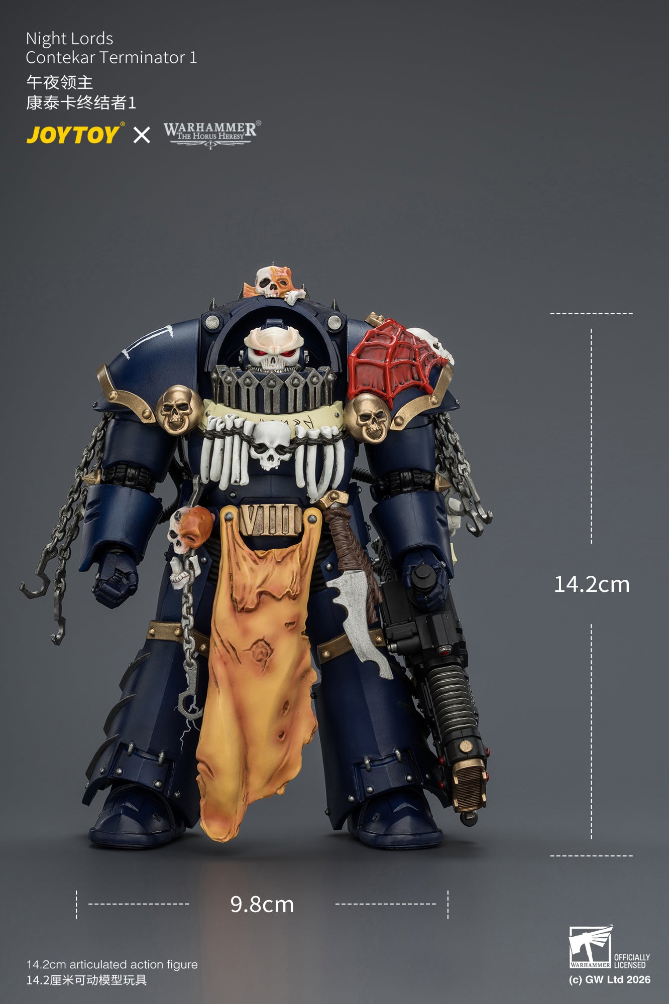 (30/6)Night Lords Contekar Terminator Dissident & Contekar Terminator - "The Horus Heresy" Primarch-Warhammer 40k 1/18 Action Figure By JOYTOY