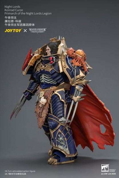 (25/8) Night Lords Konrad Curze Primarch of the Night Lords Legion - "The Horus Heresy" Warhammer 30k 1/18 Action Figure By JOYTOY