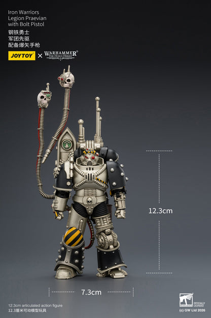 (10/5)Iron Warriors Legion Praevian with Bolt Pistol & Warsmithwith  Graviton Crusher Hammer- "The Horus Heresy” 1/18 Action Figure By JOYTOY