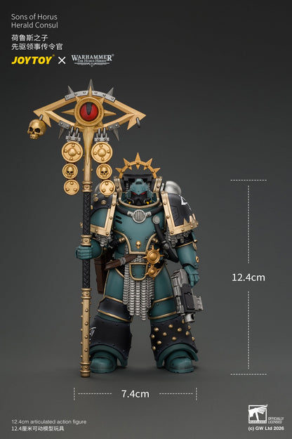 (29/10/2026) Sons of Horus Herald Consul with Icon of Allegiance, Bolt Pistol and Power Weapon - "The Horus (29/10/2026) Heresy" Warhammer 1/18 Action Figure By JOYTOY