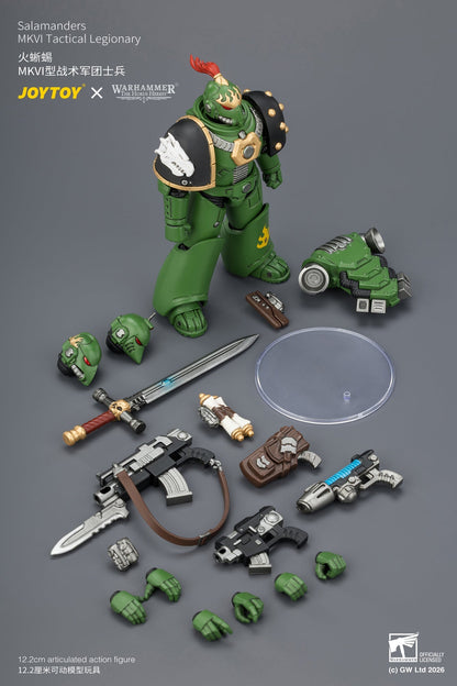 (15/7) Salamanders MK III Tactical Legionary & MKVI Tactical Legionary - "The Horus Heresy" Warhammer 40k 1/18 Action Figure By JOYTOY