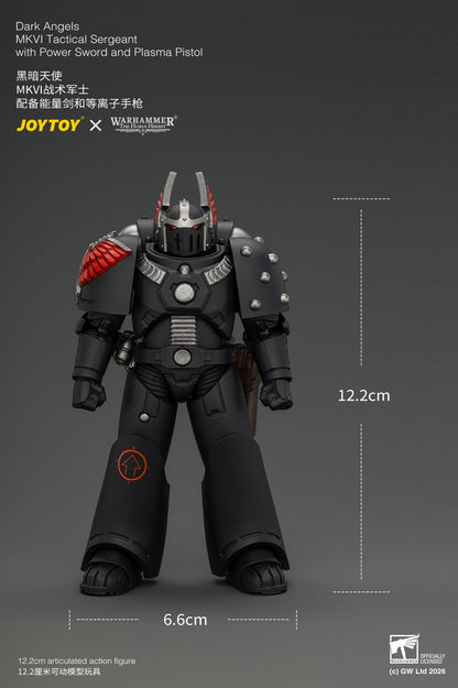 (18/9) Dark Angels MKVI Tactical Sergeant with Power Sword and Plasma Pistol - Warhammer "The Horus Heresy" 1/18 Action Figure By JOYTOY