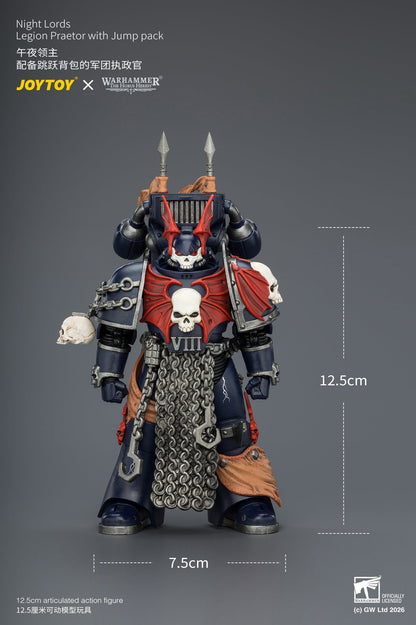 (30/6)Night Lords Legion Praetor with Jump pack - "The Horus Heresy" Primarch-Warhammer 40k 1/18 Action Figure By JOYTOY