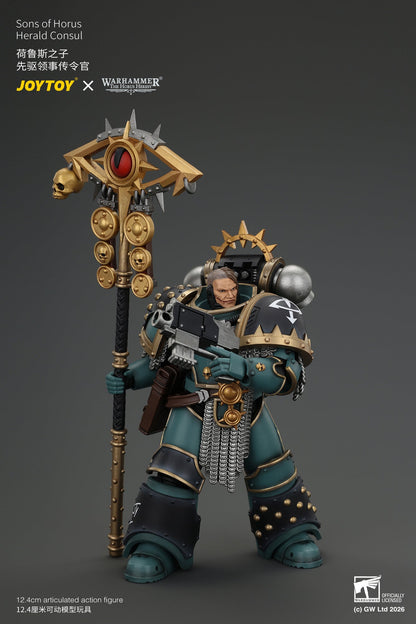 (29/10/2026) Sons of Horus Herald Consul with Icon of Allegiance, Bolt Pistol and Power Weapon - "The Horus (29/10/2026) Heresy" Warhammer 1/18 Action Figure By JOYTOY