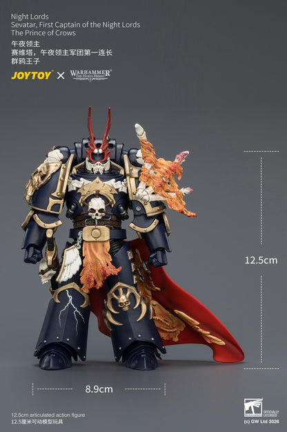 (30/6)Night Lords Sevatar, First Captain of the Night Lords The Prince of Crows - "The Horus Heresy" Warhammer 40k 1/18 Action Figure By JOYTOY