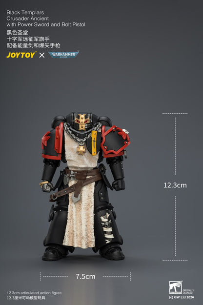 (25/7) Black Templars Crusader Ancient with Power Sword and Bolt Pistol - Warhammer 40K 1/18 Action Figure By JOYTOY