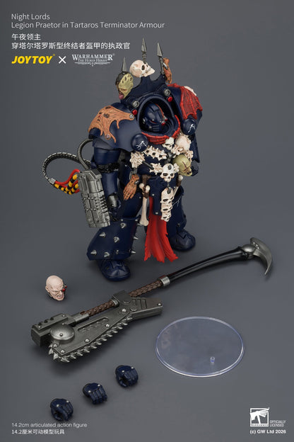 (30/6)Night Lords Legion Praetor in Tartaros Terminator Armour - "The Horus Heresy" Primarch-Warhammer 40k 1/18 Action Figure By JOYTOY