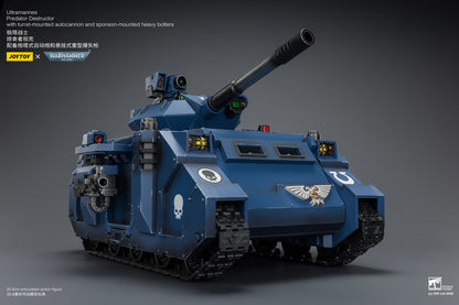 (20/5 CUTOFF) Ultramarines Predator Destructor with turret-mounted autocannon and sponson-mounted heavy bolters  - Warhammer 40K 1/18 Action Figure By JOYTOY