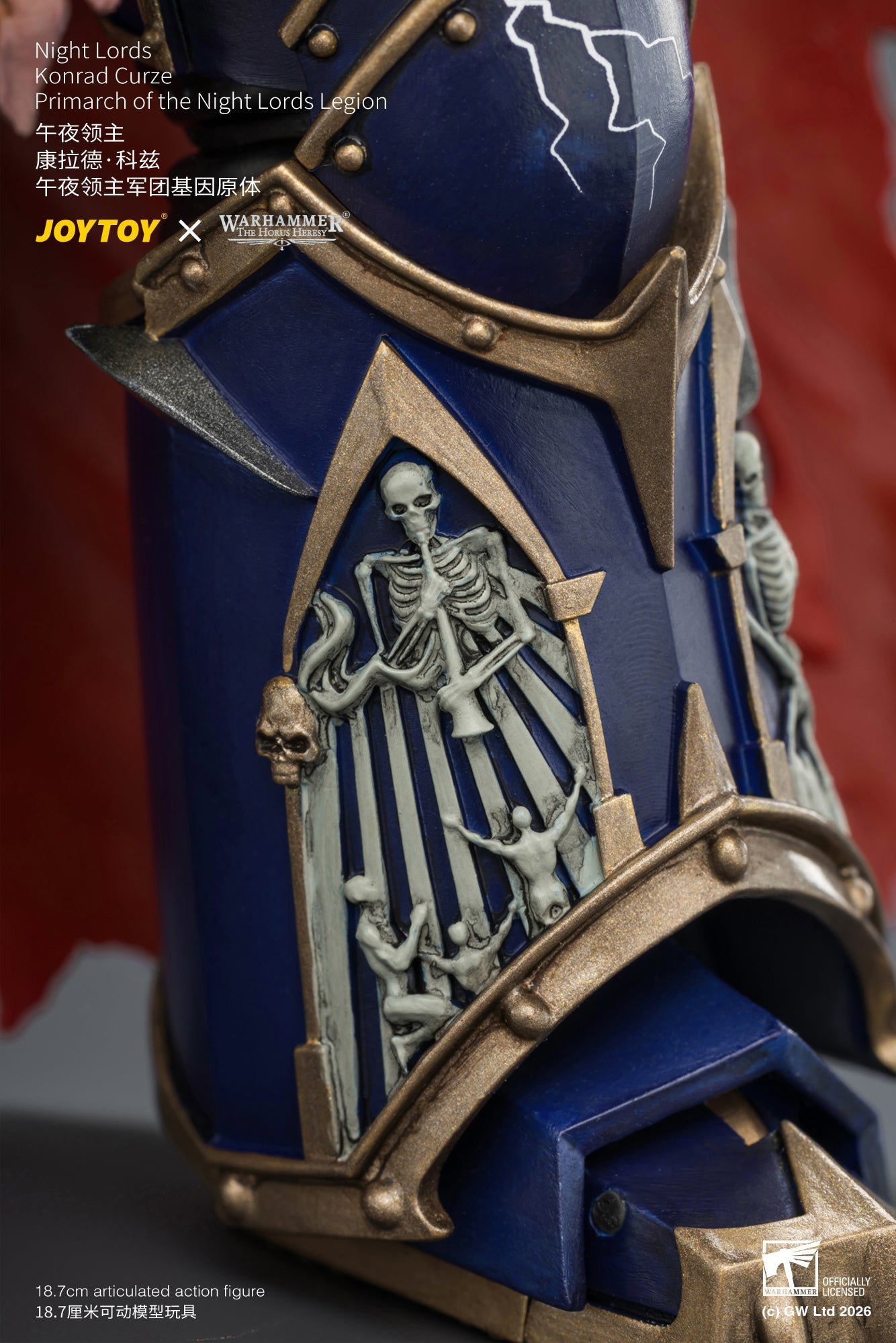(25/8) Night Lords Konrad Curze Primarch of the Night Lords Legion - "The Horus Heresy" Warhammer 30k 1/18 Action Figure By JOYTOY