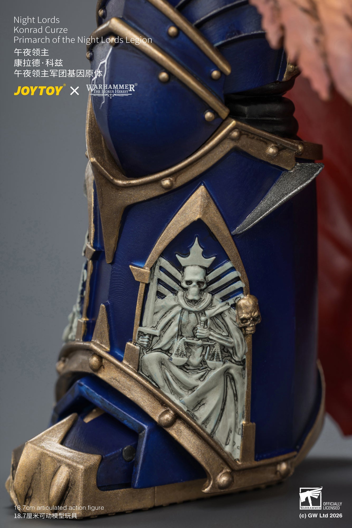(25/8) Night Lords Konrad Curze Primarch of the Night Lords Legion - "The Horus Heresy" Warhammer 30k 1/18 Action Figure By JOYTOY