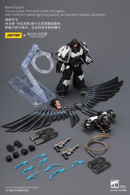 (CUTOFF MAY 1 ) Raven Guard Corvus Corax, Primarch of the XIX Legion - Warhammer "The Horus Heresy" 1/18 Action Figure By JOYTOY