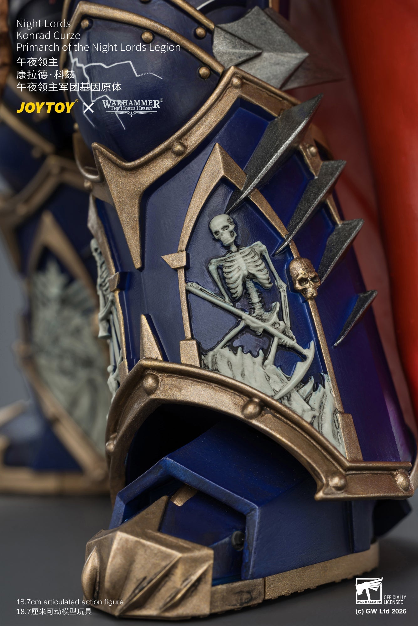 (25/8) Night Lords Konrad Curze Primarch of the Night Lords Legion - "The Horus Heresy" Warhammer 30k 1/18 Action Figure By JOYTOY