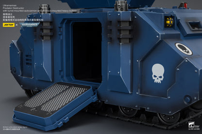 (20/5 CUTOFF) Ultramarines Predator Destructor with turret-mounted autocannon and sponson-mounted heavy bolters  - Warhammer 40K 1/18 Action Figure By JOYTOY