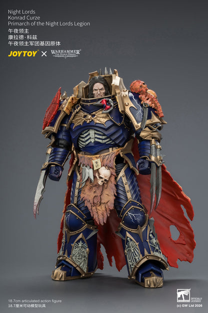 (25/8) Night Lords Konrad Curze Primarch of the Night Lords Legion - "The Horus Heresy" Warhammer 30k 1/18 Action Figure By JOYTOY