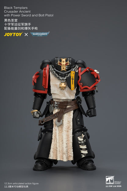 (25/7) Black Templars Crusader Ancient with Power Sword and Bolt Pistol - Warhammer 40K 1/18 Action Figure By JOYTOY