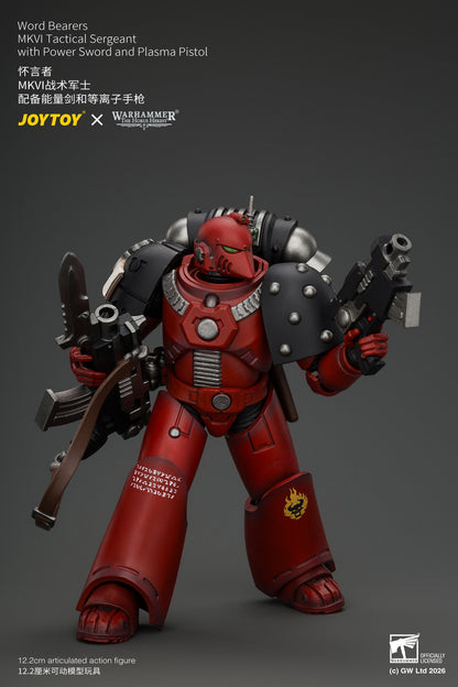(5/10/2026)Word Bearers Erebus, the Dark Apostle & MkVI Tactical Sergeant - Warhammer "The Horus Heresy" 1/18 Action Figure By JOYTOY
