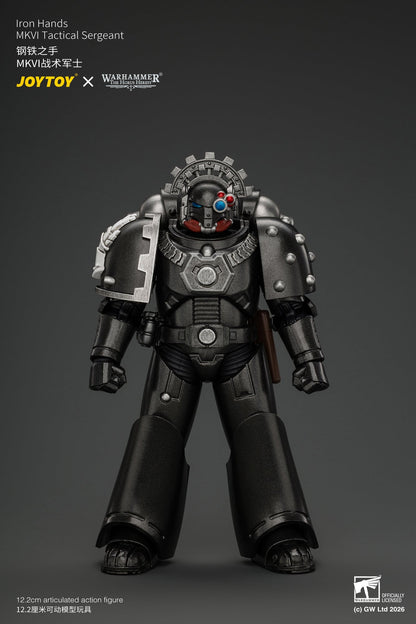 (29/10/2026) Iron Hands MkVI Tactical Sergeant with Bolter, Plasma Pistol & Power sword - "The Horus Heresy" Warhammer 1/18 Action Figure By JOYTOY